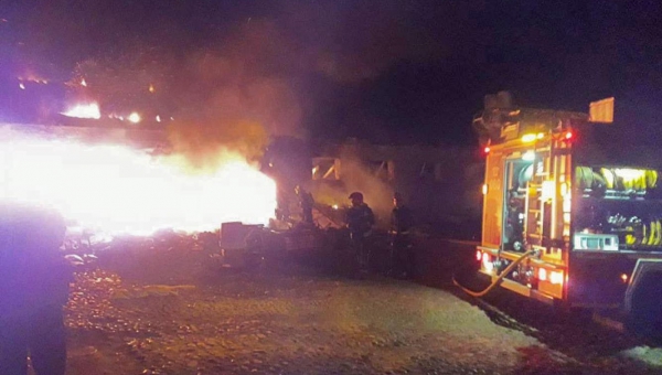 Arde un asentamiento rumano en Pedroches