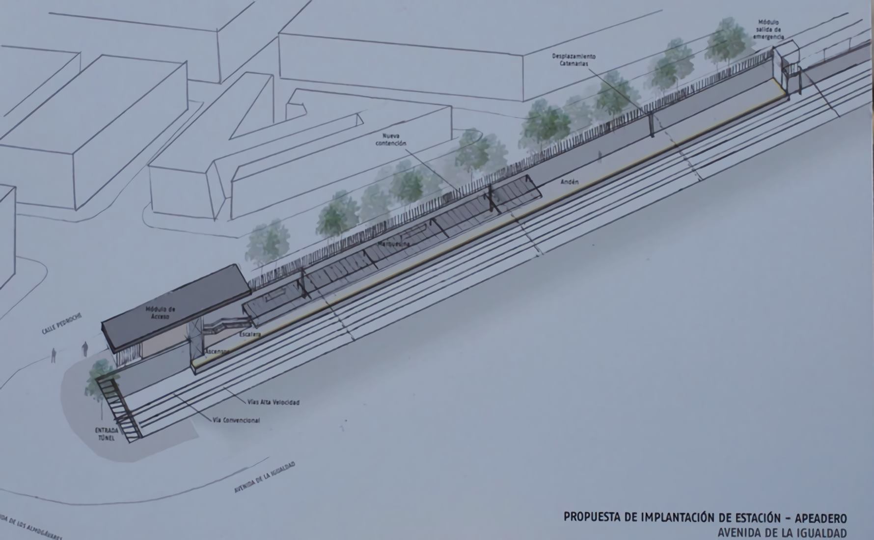 Finalmente el apeadero del cercanias se construirá en Avenida de la Igualdad y no en Fátima